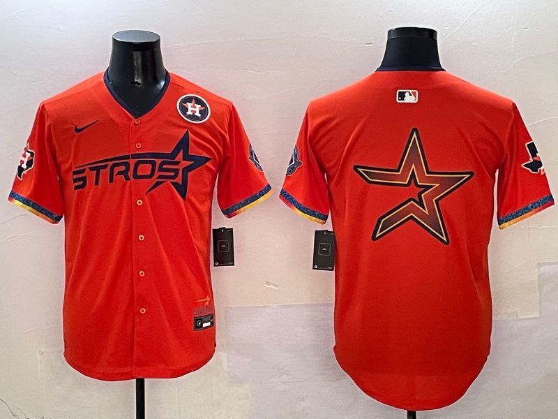 Men Houston Astros Blank Orange Fourth generation Joint Name Nike 2025 MLB Jersey style 8->houston astros->MLB Jersey